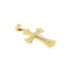 VistaBella 14k Yellow White Gold Jesus Christ Roman Cross Pendant