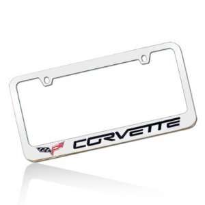 Corvette C6 Logo Chrome Brass License Plate Frame, lifetime warranty
