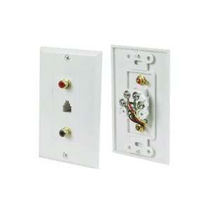   RCA Audio and RJ11 Wall Plate, Solder Type, White 