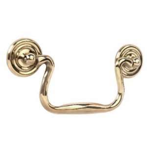  Bail Pull Solid Brass w/ Round Backplates 3
