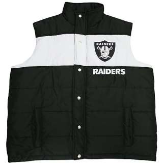 Oakland Raiders Outerwear Oakland Raiders Pick Off Puffer Vest