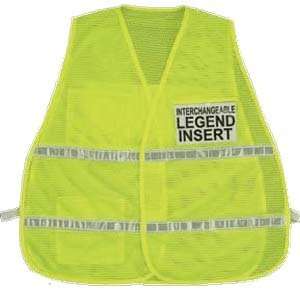 Incident Command Safety Vest, Color Green, Mesh, Velcro Front Closure 