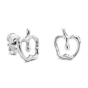  Sterling Silver Apple Earrings Jewelry