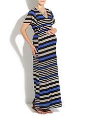 Blue Pattern (Blue) Mama•licious Striped Maxi Dress  247639449 