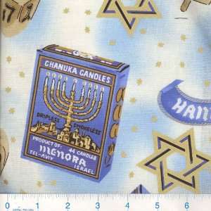   45 Wide Hanukkah Menorah Fabric By The Yard Arts, Crafts & Sewing