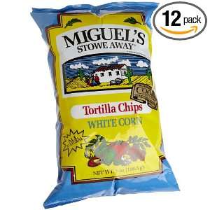Miguels Stowe Way White Corn Tortiila Chips, 7 Ounce Bags (Pack of 12 