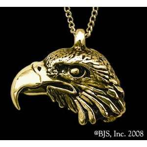  Eagle Head Necklace, 14k Yellow Gold, 24 Gold Plated Chain, Eagle 