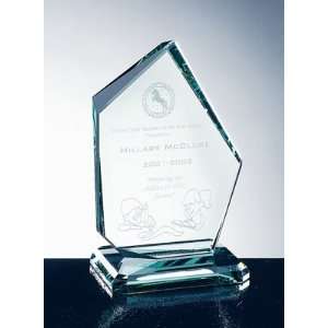   Jade Glass Summit Award with Slant Edge Base   Large