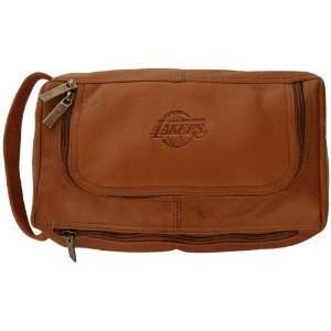  Los Angeles Lakers Deluxe Leather Team Logo Toiletry Bag 