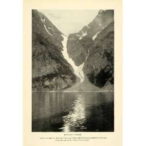  1896 Halftone Print Lyngenfjord Norway Landscape Glacier 