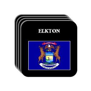US State Flag   ELKTON, Michigan (MI) Set of 4 Mini Mousepad Coasters