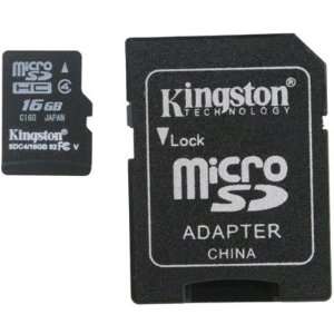   16GB Micro SDHC Flash Card with Adapter Class 4 4MB/Read Electronics