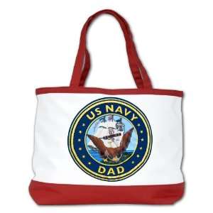  Shoulder Bag Purse (2 Sided) Red US Navy Dad Emblem 