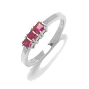 Clearance Ladies Ring in White 18 karat Gold with Ruby, form Wedding 