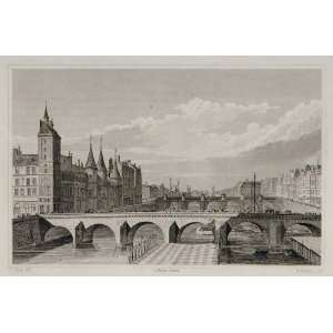 1831 Pont au Change River Seine Paris Copper Engraving   Copper 