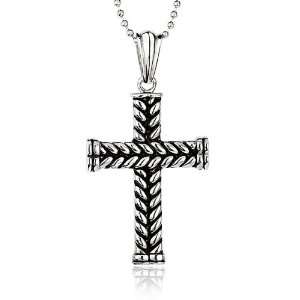  Mens Stainless Steel Braided Cross Necklace Jewelry