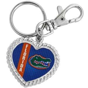 Florida Gators Silvertone Heart Keychain  Sports 