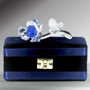 Crystal Figurines ~ Blue Rose Figurine in Gift Box 
