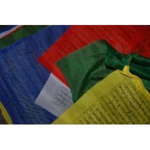  Tibetan Extra Large White Tara Prayer Flags 29 Feet Long 