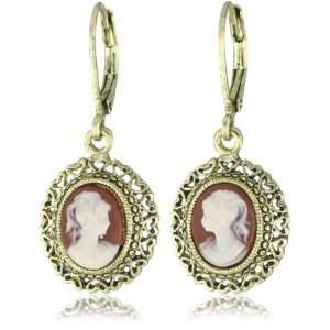   1928 Jewelry Vintage Inspired Escapade Carnelian Drop Earrings