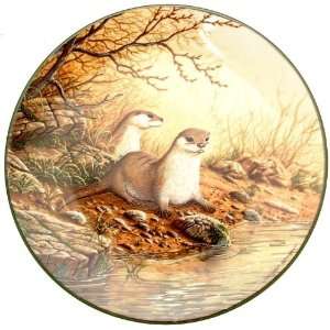  c1988 Royal Doulton Otter Pair on a River Bank Rollinsons 