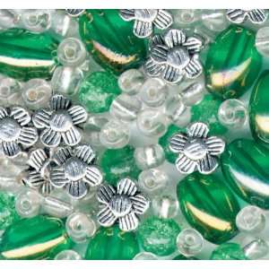  Bracelet Blends Beads Oval Mix Lime