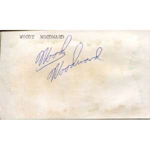  Woody Woodward Autographed/Hand Signed 3x5 Card Sports 