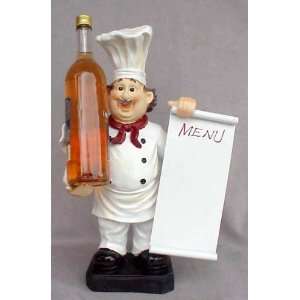  Fat Chef Wine Bottle Holder with Menu Board Home Kitchen 