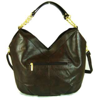 Brown Leather Hobo Satchel Tote Shoulder Handbag purse  