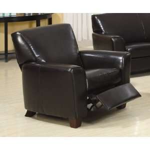  Recliner Sofa Chair with Box Cushion Seat in Brown 