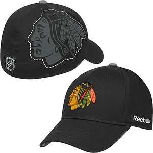 Reebok CHICAGO BLACKHAWKS Blackout Logo NHL CAP  