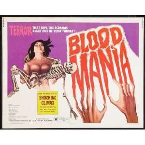  Blood Mania (1970) 22 x 28 Movie Poster Half Sheet Style A 