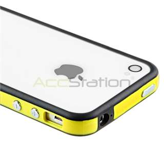 Yellow/Black Bumper w/ Button TPU Gel Case Cover+PRIVACY FILTER for 