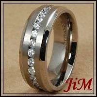 Titanium Diamond Wedding Band Rings 6,7,8,9,10,11,12,13  