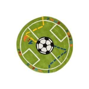  Rugs USA Soccer Field 4 3 Round green Area Rug