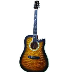    TBQ Acoustic Electric Guitar   Tobacco Sunburst Musical Instruments