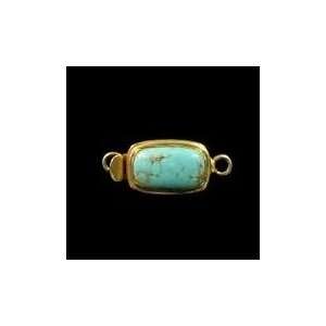   18K GOLD GENUINE AMERICAN #8 MINE TURQUOISE CLASP~ 