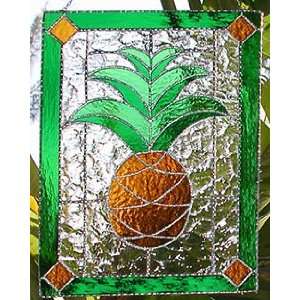  Pineapple Stained Glass Suncatcher   11 x 15