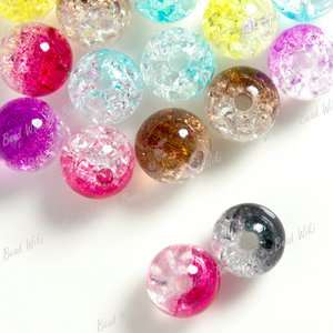 50 Mixed Round Transparent Acrylic Plastic Beads AR0191  