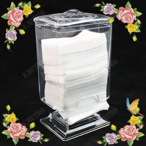 NAIL ART WIPES HOLDER + 300 WIPES Lint ACRYLIC REMOVER  