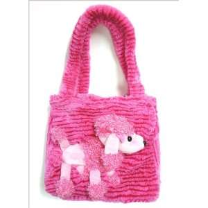  Girls Plush Poodle Tote Bag, Purse, Overnight Toys 