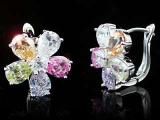 Carat Multi color Topaz Flower Earrings SE169  