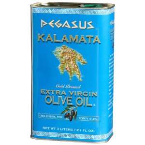 Pegasus Extra Virgin Greek Olive Oil, Cold Pressed, 101 Ounce Tin