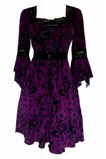   Victorian Peasant Blackberry Corset Dress Ladys Size 12 14 1X  