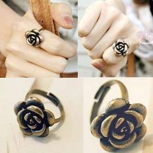 Korean Style Bronze Ring Antique Rose Ring  