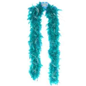  Feather Boa 72   Teal With Tinsel 
