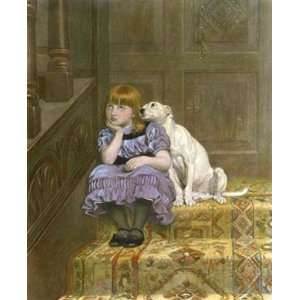  girl and dog Etching Riviere, Briton Stacpoole, F Portraiture People 