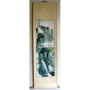   Big Chinese Art Watercolor Painting Scroll Landscape 