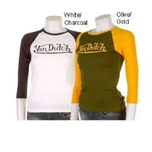 Von Dutch Womens Size Small White Charcoal Shirt