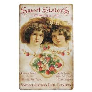 Sweet Sisters Antique Vintage Style Tin Sign ~ Gorgeous Wall Accent 
